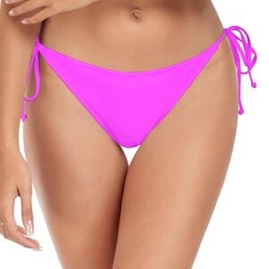 Vibrant Pink Bikini Bottom with Adjustable Side Ties
